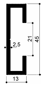 cod. art. FM2325 : profilo in alluminio speciale