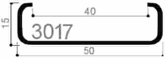 cod. art. FM3017 : profilo in alluminio speciale